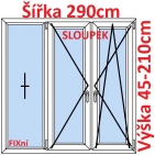 Trojkdl Okna FIX + O + OS (Sloupek) - ka 290cm